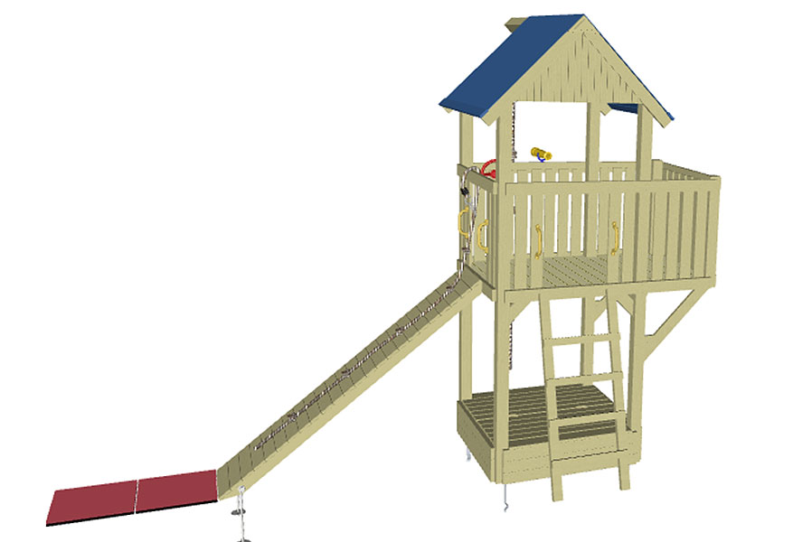 Spielturm Abenteuer mit Klettersteg und Sandkasten Spielturm Abenteuer mit Klettersteg und Sandkasten