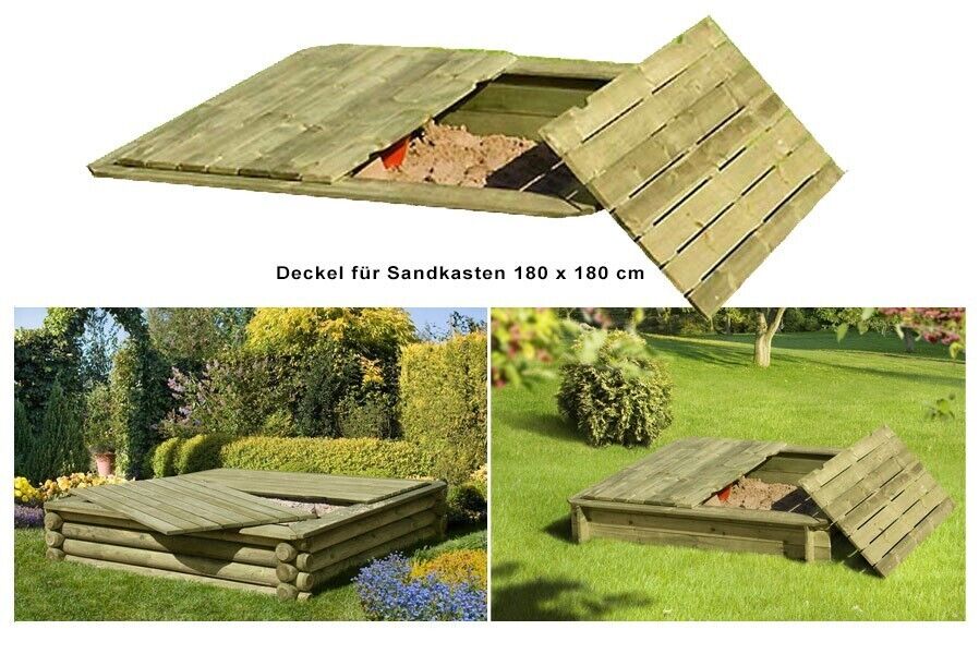 Sandkastendeckel 158x157 cm Holz-Deckel für Sandkasten 180x180 cm KDI Sandkastenabdeckung