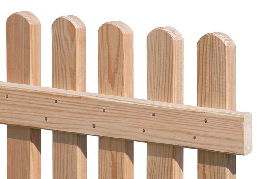 Holzpaket für Vorgartenzaun aus Lärchenholz Holzzaun mit 2 Riegeln