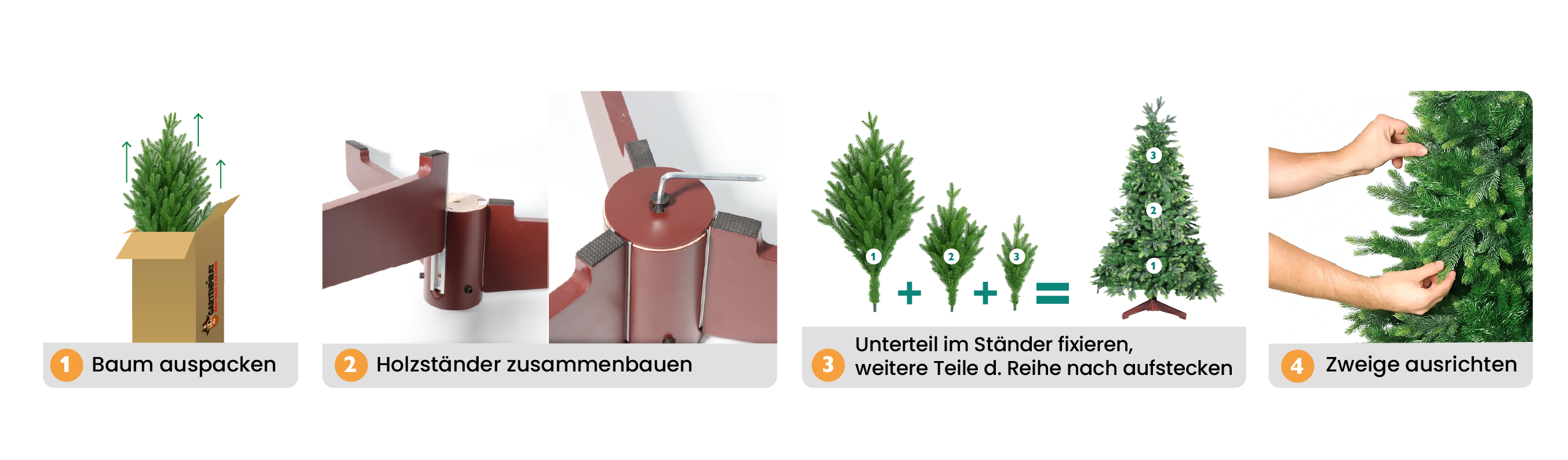Aufbauanleitung eines Christbaumes
