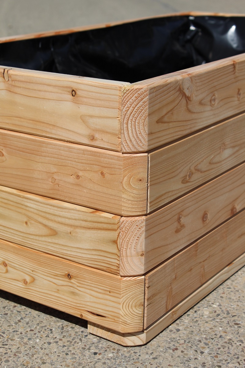 Massiver Pflanzkasten Mammut 100x50xH39 cm aus Lärchenholz natur Blumenkasten Blumentopf Pflanzkübel Kräutertopf