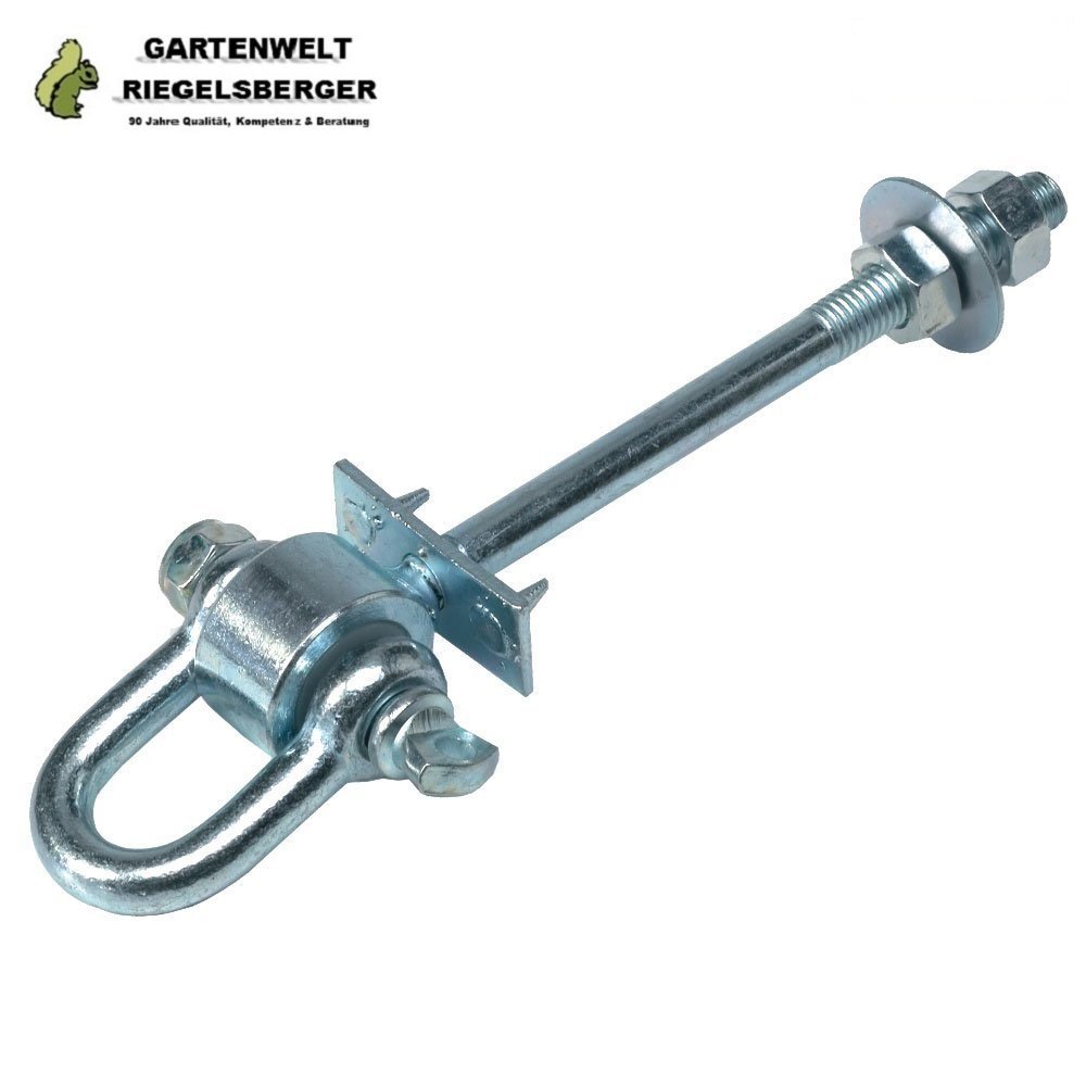 Schaukelhaken XL Safety 190 mm zum Durchschrauben für Holz 140-170 mm, verzinkt