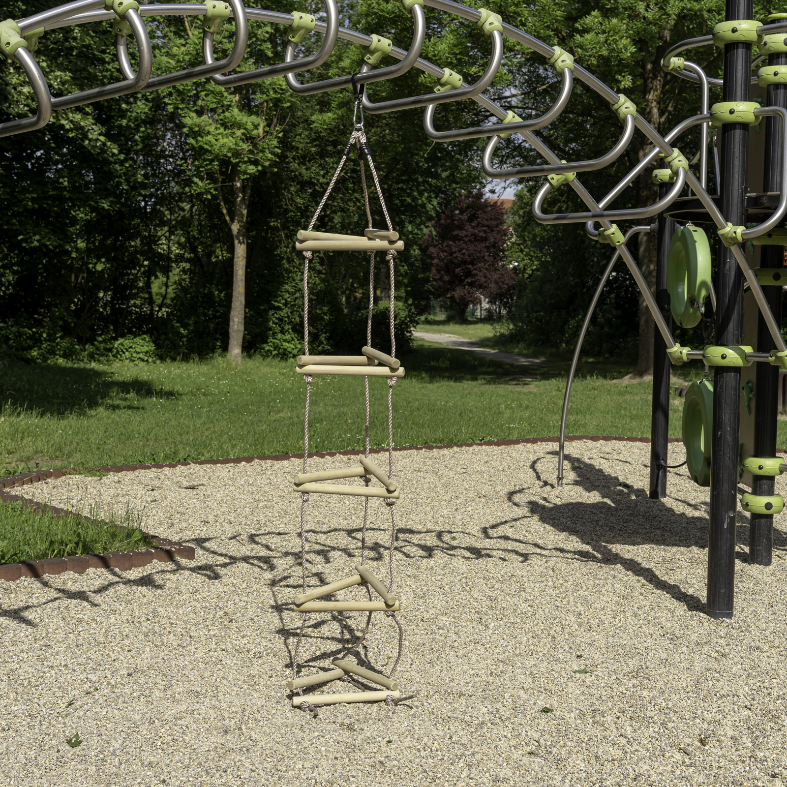 Strickleiter 2 m mit Holzsprossen 5 Ebenen für Kinder Kletterleiter für Spielturm