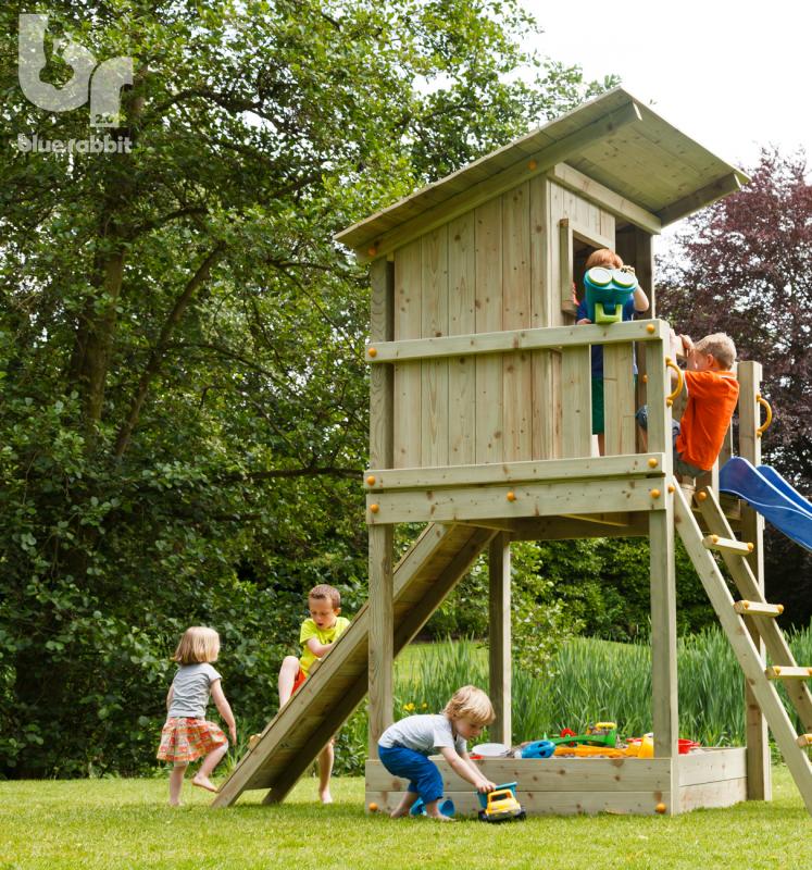 Kletterrampe mit Seil Kletterwand Kiefer imprägniert für Spielturm Stelzenhaus mit Podesthöhe 150 cm