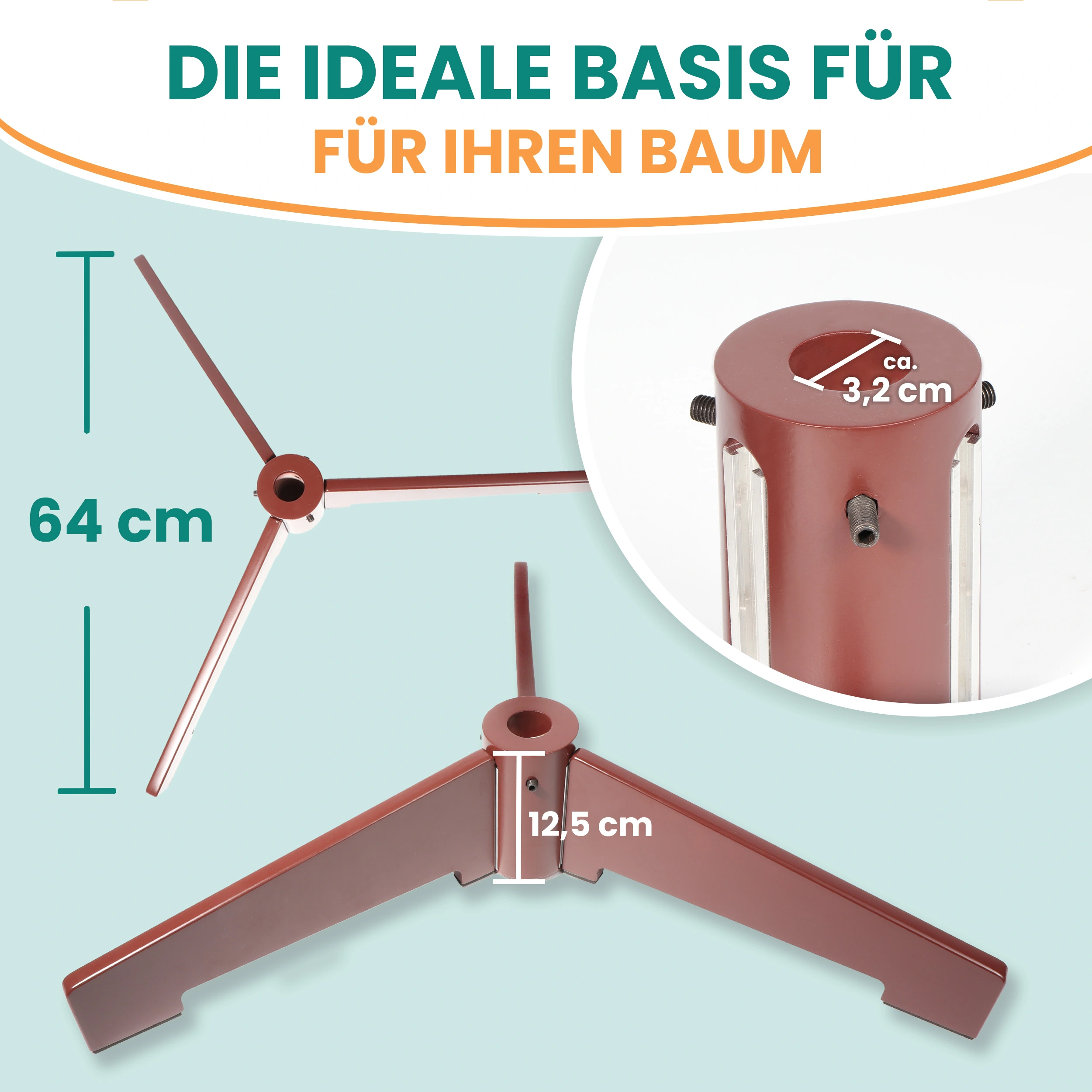 Tannenbaumständer aus Kautschukholz für Weihnachtsbäume 120-210 cm