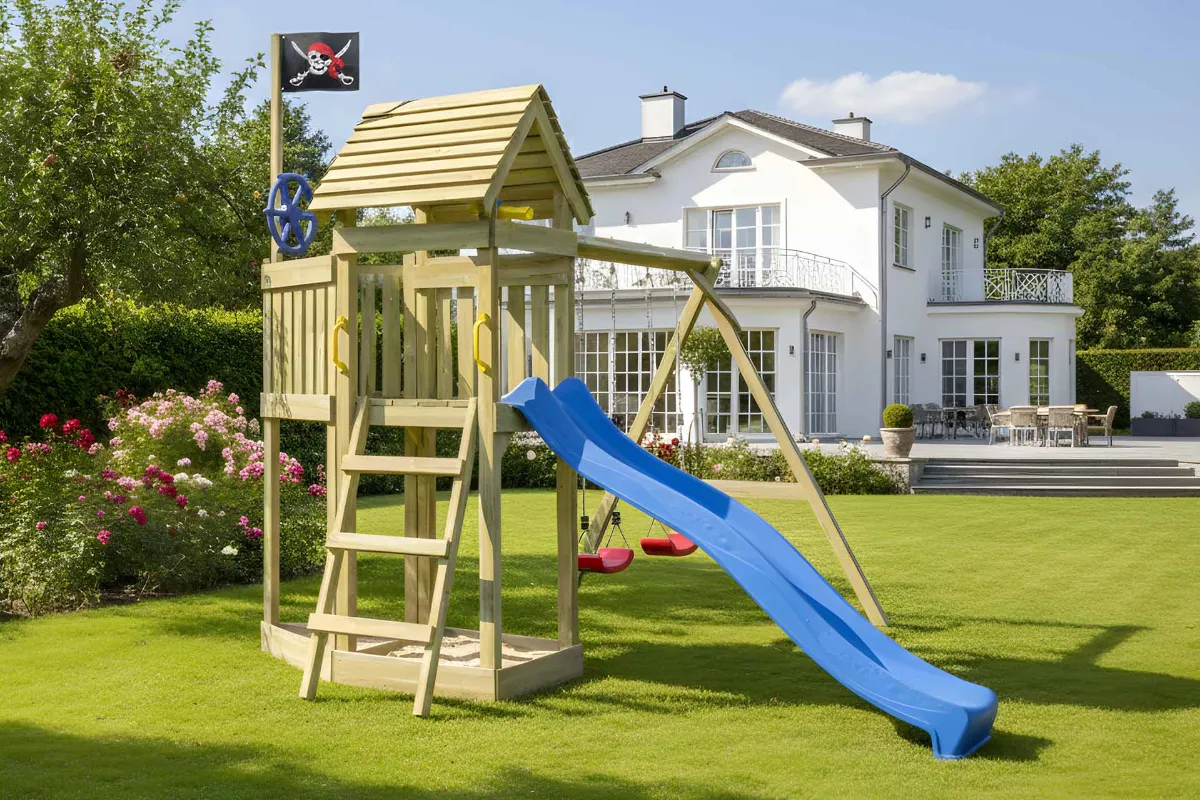 Spielturm Lina Fun mit Podest und Doppelschaukel