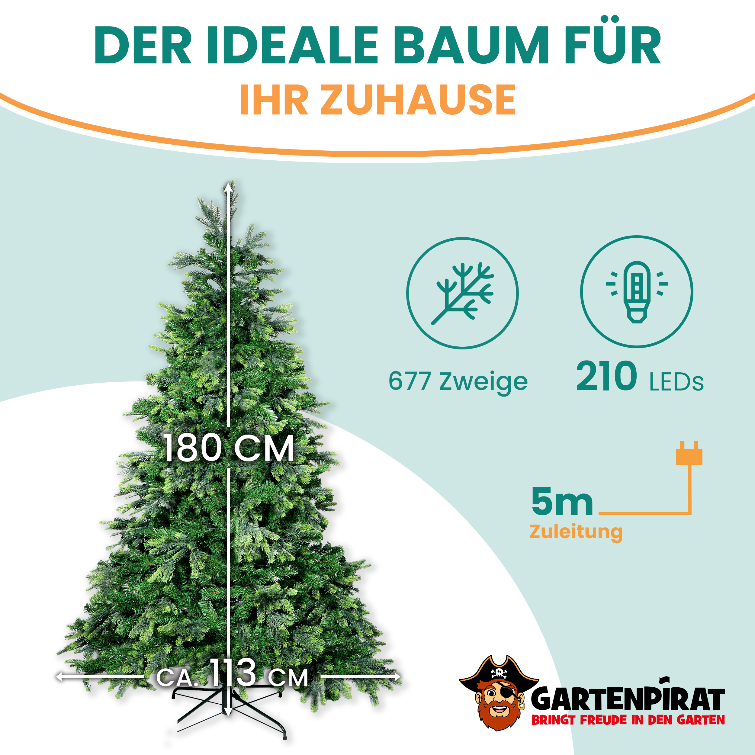 BonTree Tanne künstlicher Weihnachtsbaum mit LED Christbaum