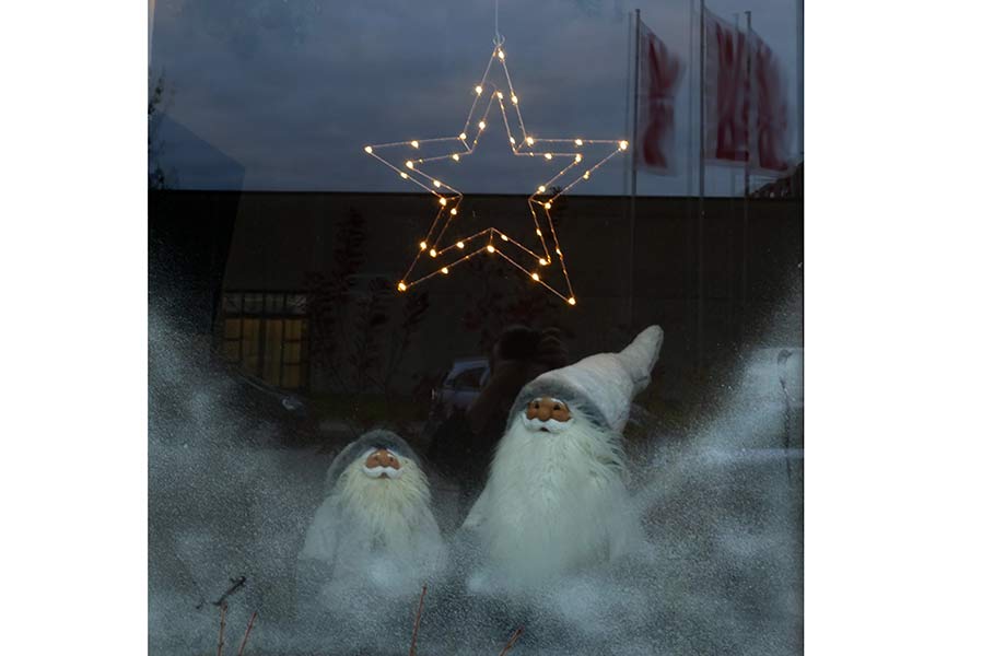 b3UTzSW1sijFUBL Weihnachtsstern aus kupferfarbenem Draht mit LED-Lichtern warmweiß Fensterstern