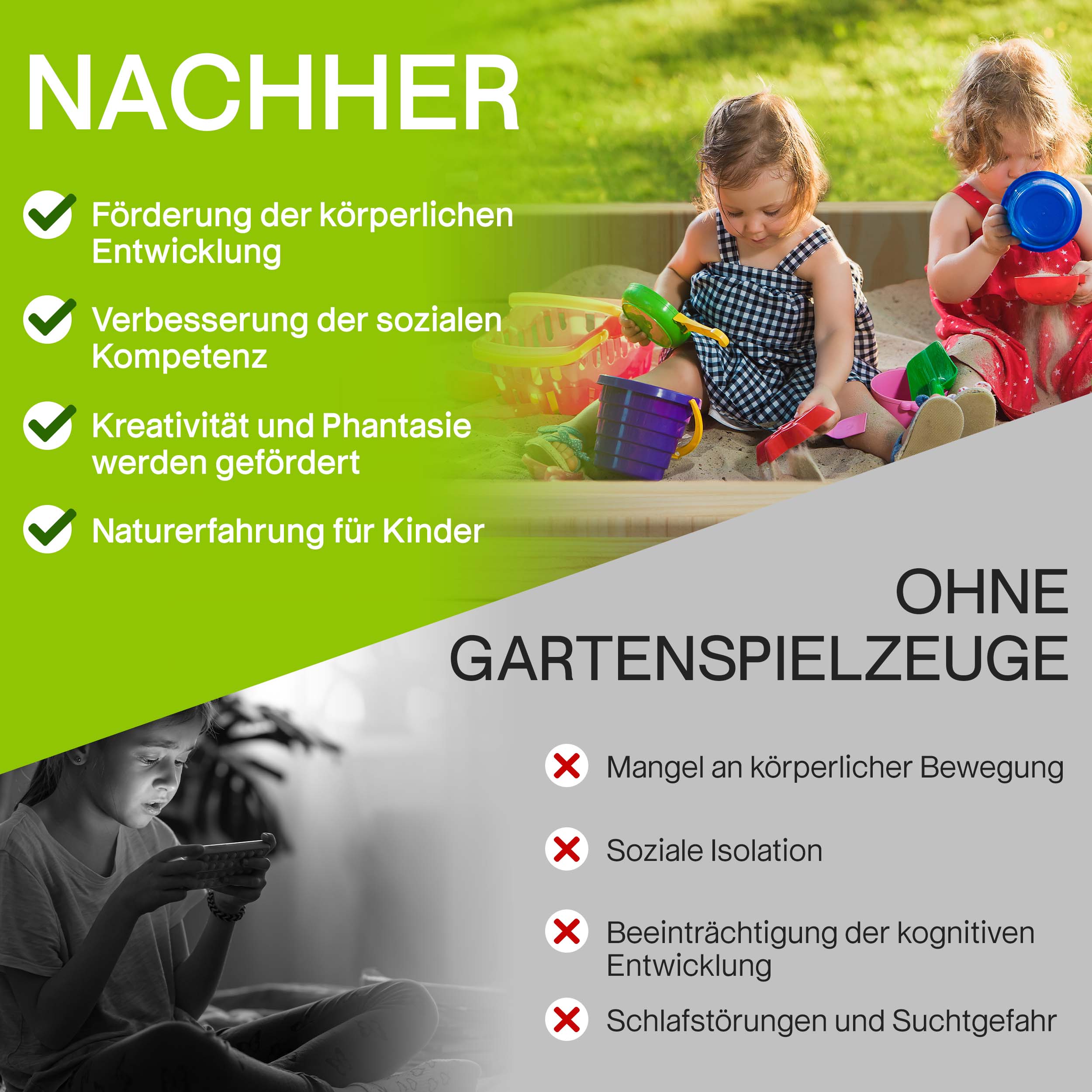 Sandkasten BULLE Lärche natur 45 mm inkl. Sitzbretter und Bodenplane Sandbox