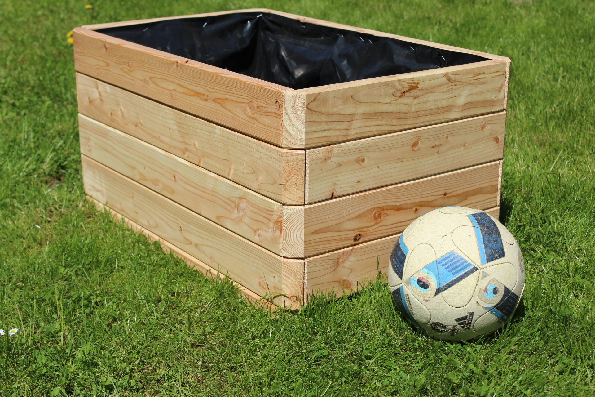 Massiver Pflanzkasten Mammut 80x50xH39 cm aus Lärchenholz natur Blumenkasten Blumentopf Pflanzkübel Kräutertopf