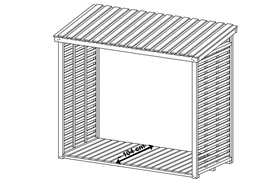 Kaminholzregal 237x114x203 cm Holz grau für bis zu 4,1 m³ Holz außen