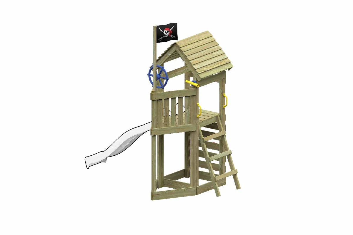 Spielturm Lina Aktiv mit Kletterwand und Podest