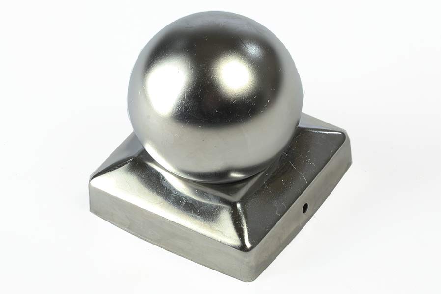 Pfostenkappe Zaunkappe aus Edelstahl mit Kugel für Pfosten 9x9 cm Pfostenkappe Zaunkappe aus Edelstahl mit Kugel für Pfosten 9x9 cm