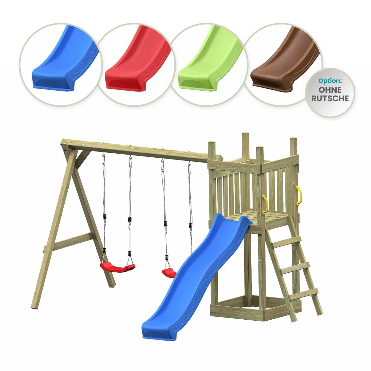 Spielturm Lilly Fun mit Doppelschaukel und Leiter