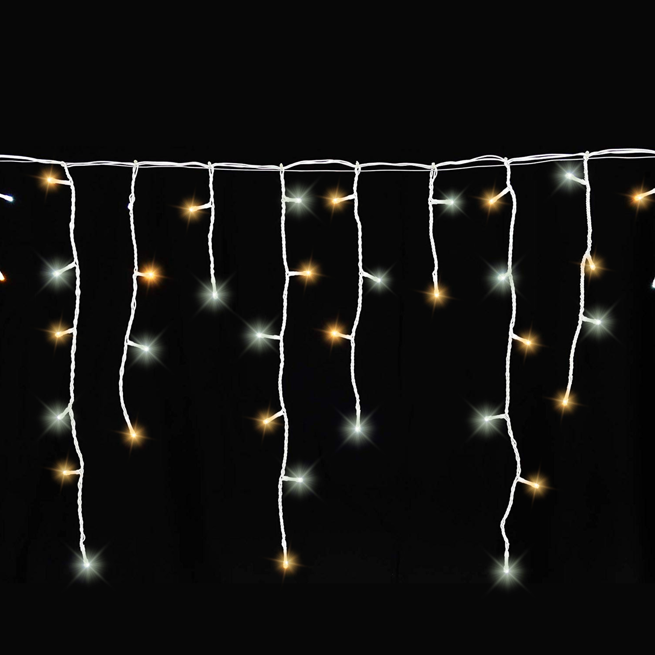 Gartenpirat LED-Eisregen-Lichterkette 12 m warmweiß/kaltweiß IP44