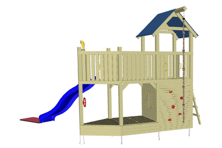 Spielturm Holz Piratenschiff Rauhbein mit Rutsche Spielturm Holz Piratenschiff Rauhbein mit Rutsche