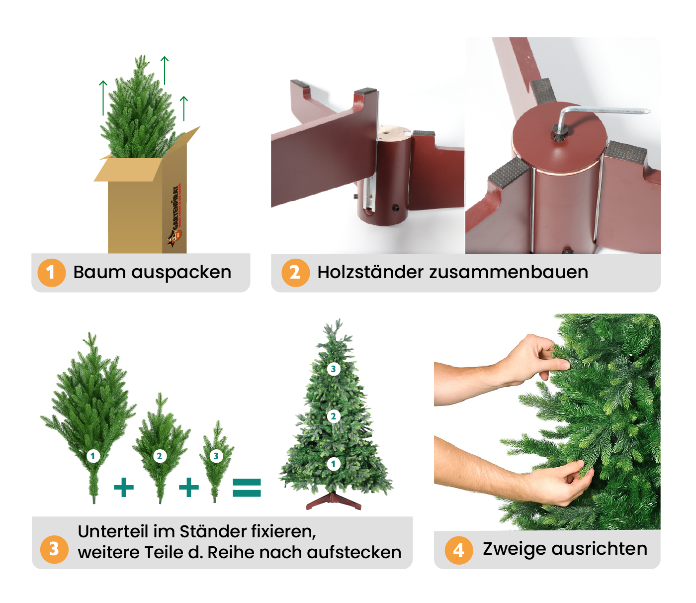 Aufbau eines Christbaumes