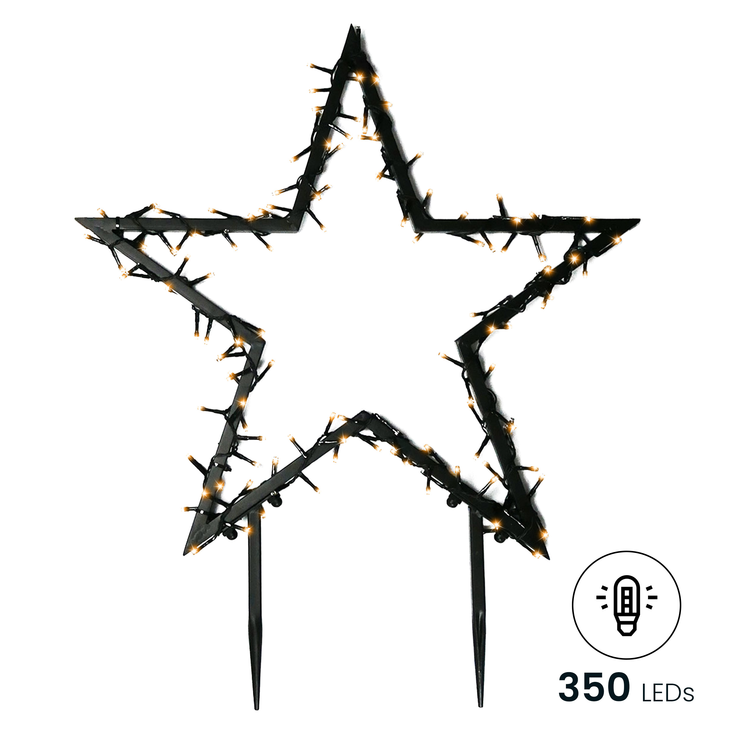 Gartenstern 120 cm mit Erdspieß und LED Beleuchtung Weihnachtsstern