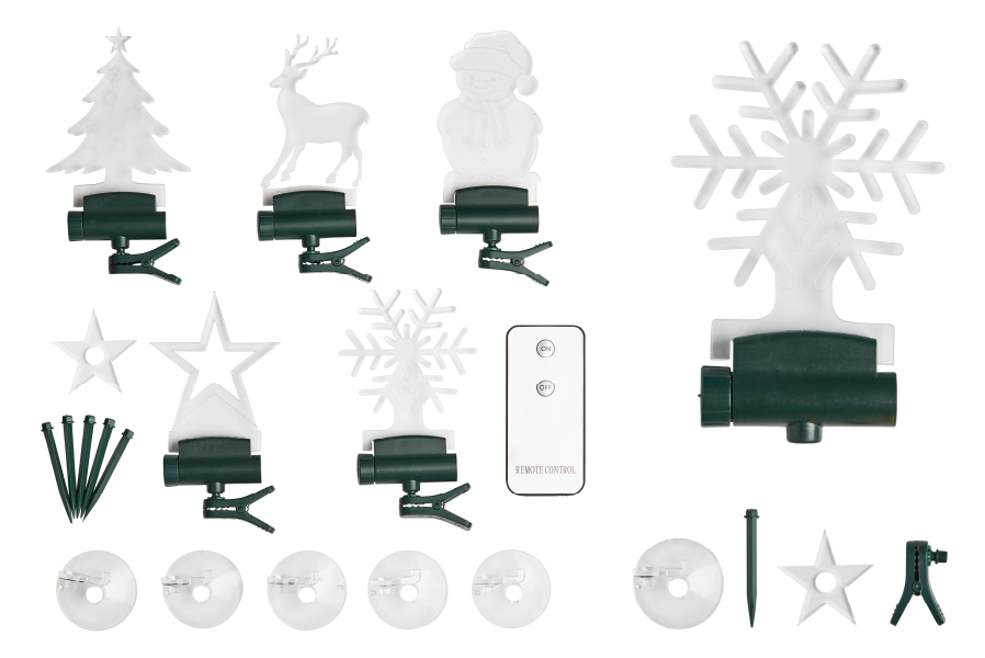 LED-Weihnachtsfiguren warmweiß 5er Set Weihnachtsmotive batteriebetrieben