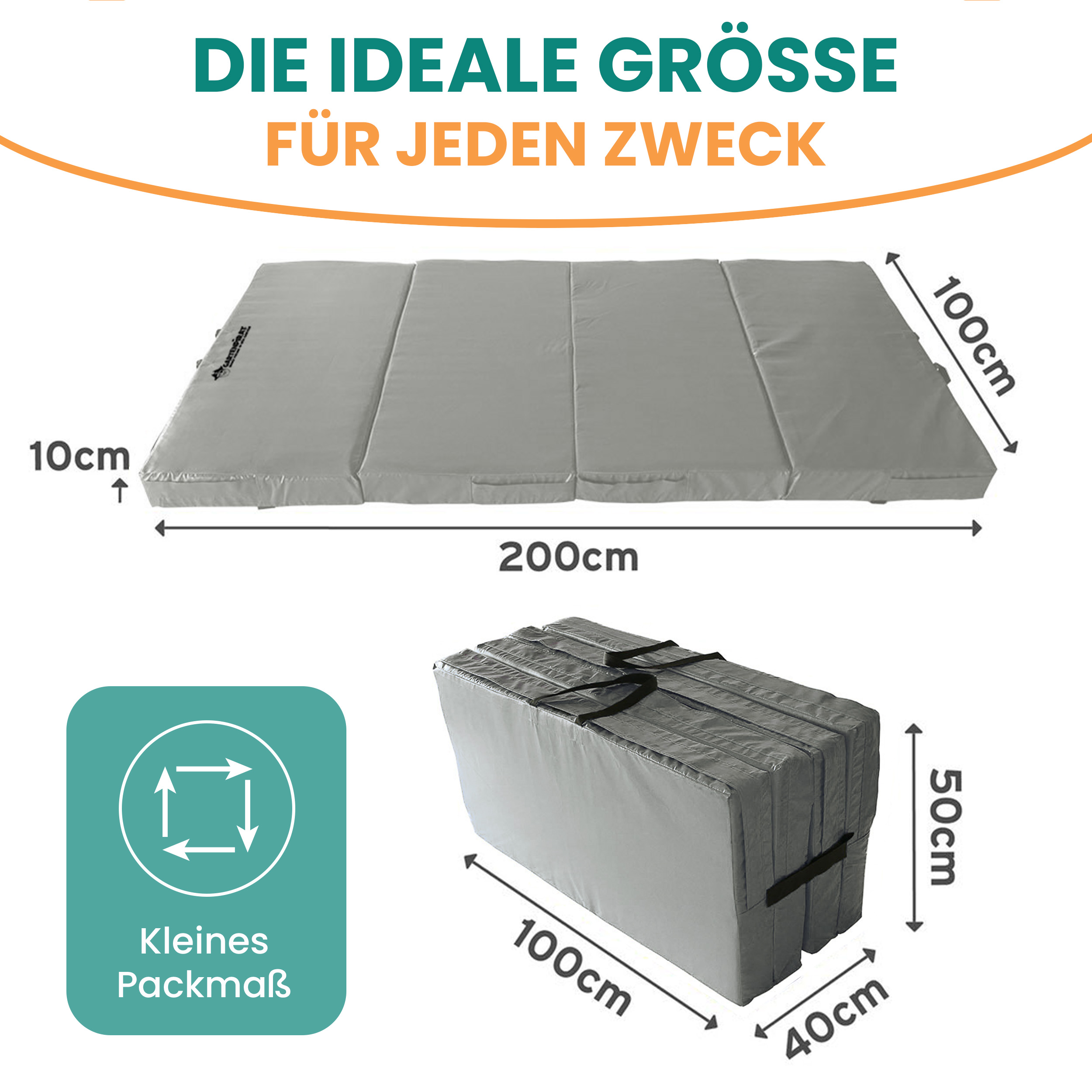 Universal Bodenmatte 4-teilig 200x100x10 cm Bouldermatte Weichbodenmatte klappbar