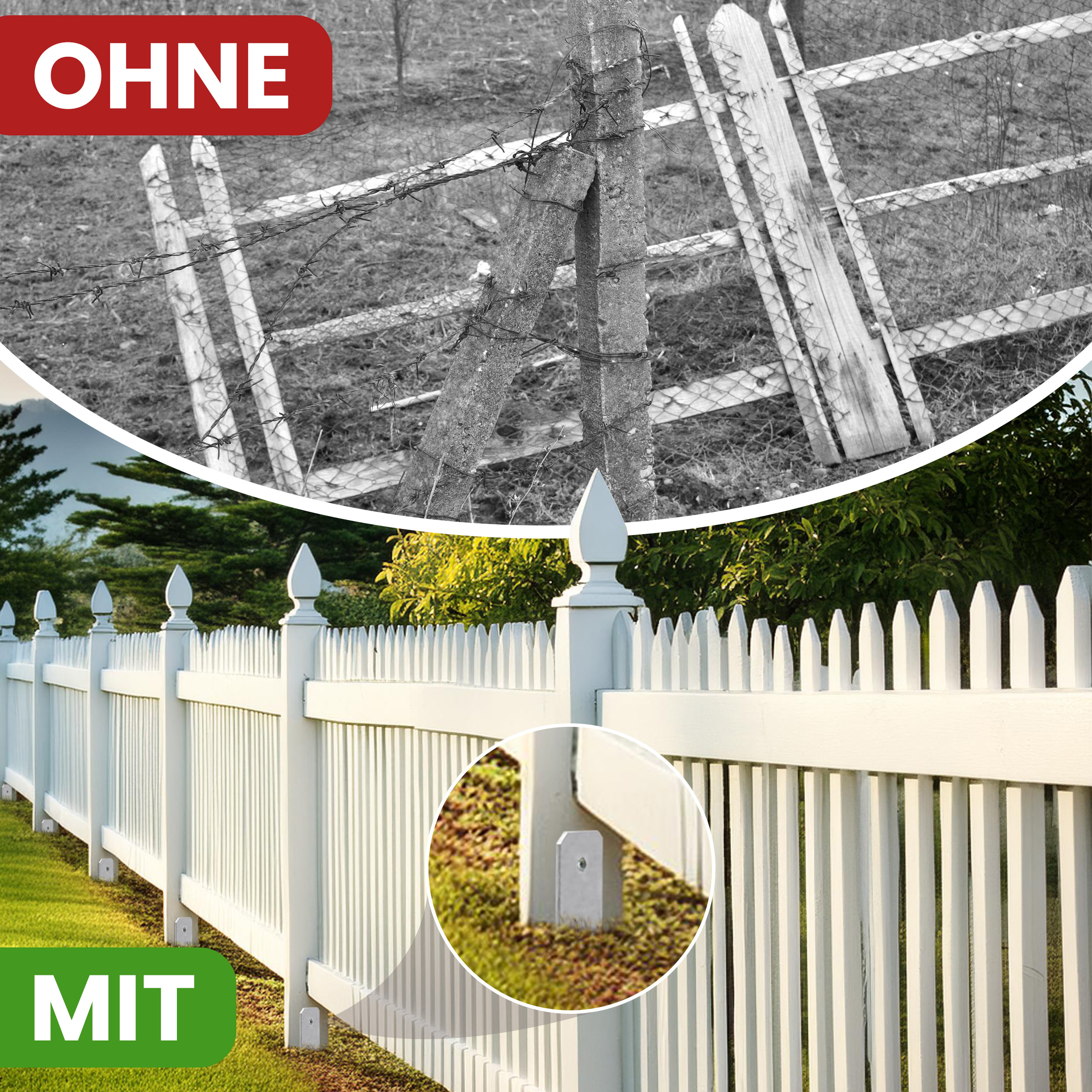 H-Anker Pfostenträger verzinkt für Holz-Pfosten 