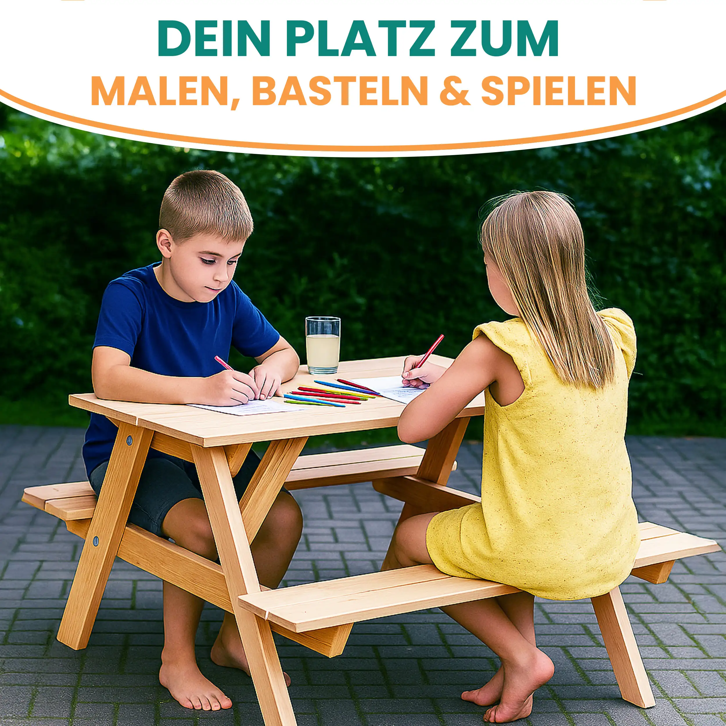 Kindersitzgarnitur Picknicktisch  Sitzgruppe Gartenmöbel Outdoor