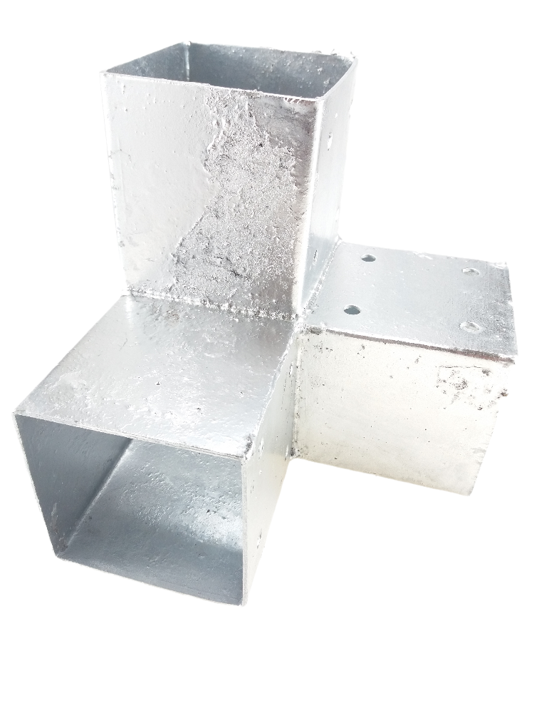 Holzverbinder Eckmodell für 3x Balken 90x90 mm VERZINKT Winkel: 90°