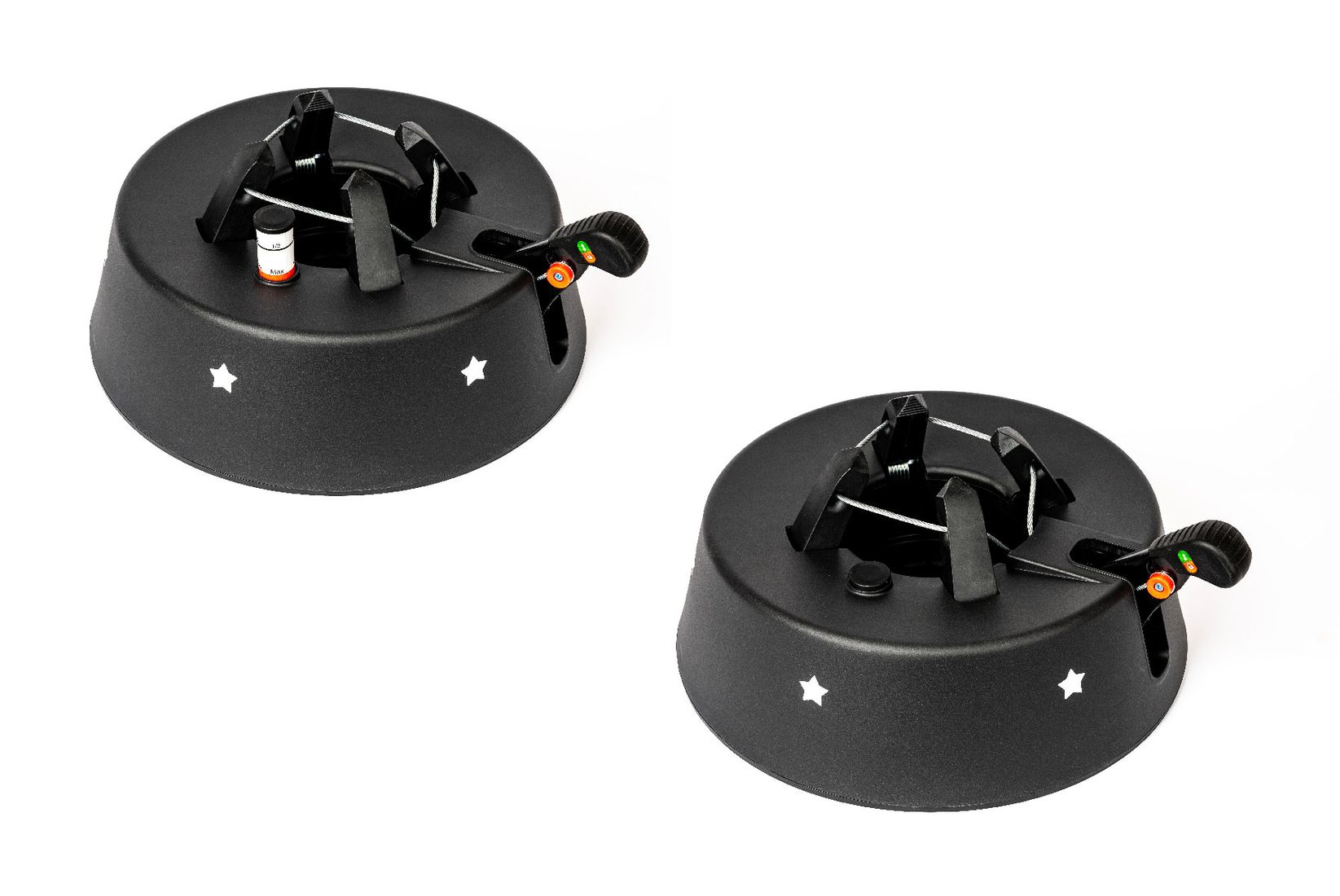 Folgebild2-Amazon-GP1040 Christbaumständer Schwarz für Bäume bis 2,3 m Weihnachtsbaumständer mit Fußhebeltechnik