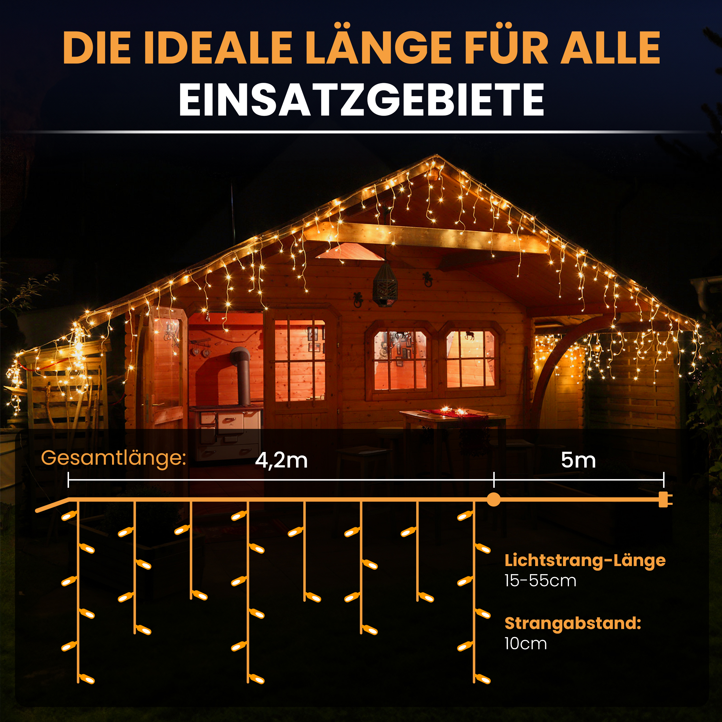LED-Eisregen-Lichterkette LED Beleuchtung Lichterkette Eisregen
