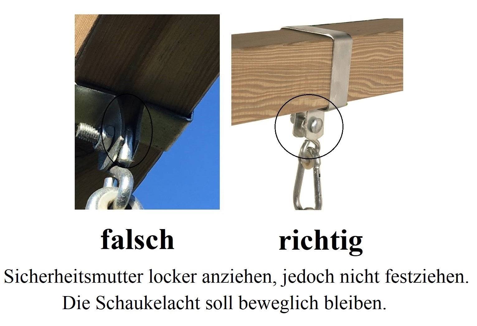 Schaukelschelle Ø 140 mm Schaukelhaken Sicherheitshaken Schaukelschellen