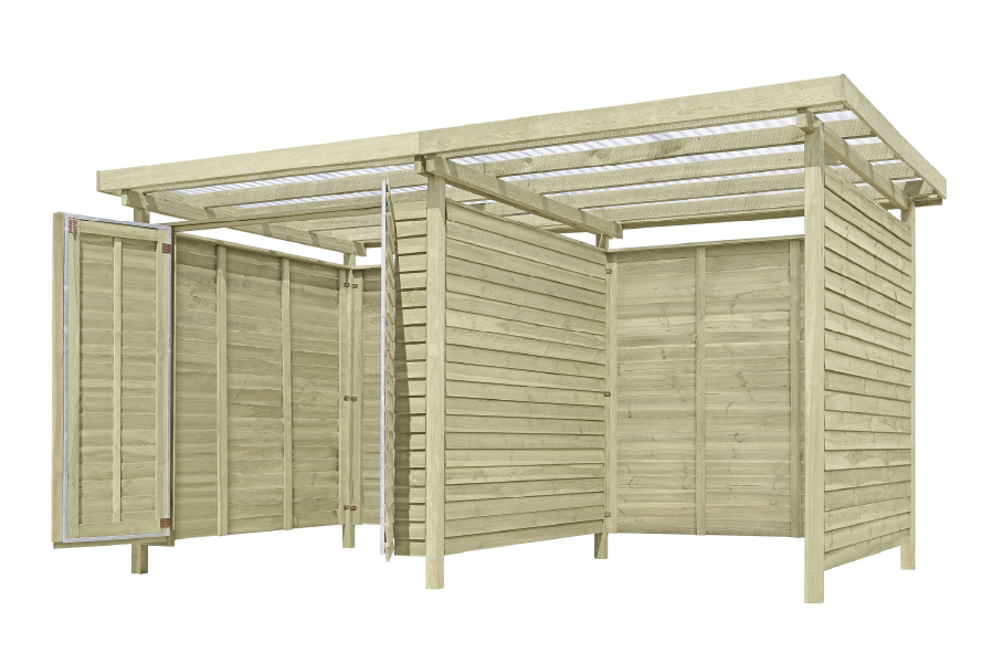 Gerätehaus Cargo Duo mit Box Kiefer KDI 408 x 254 cm Gerätehaus Cargo Duo mit Box Kiefer KDI 408 x 254 cm