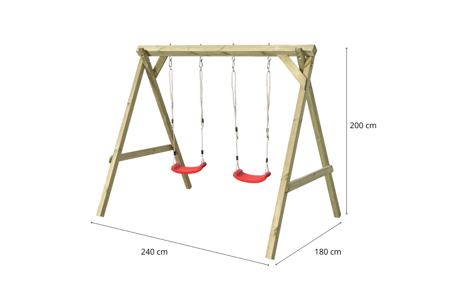 Schaukelgerüst für Kinder aus Holz Premium - Typ 1.2 Doppelschaukel