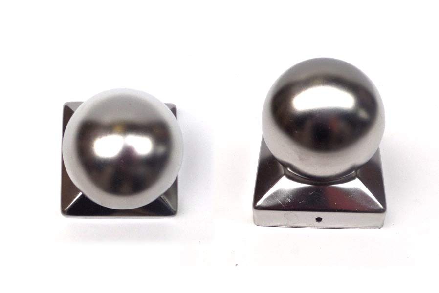 Pfostenkappe Zaunkappe aus Edelstahl mit Kugel für Pfosten 9x9 cm Pfostenkappe Zaunkappe aus Edelstahl mit Kugel für Pfosten 9x9 cm
