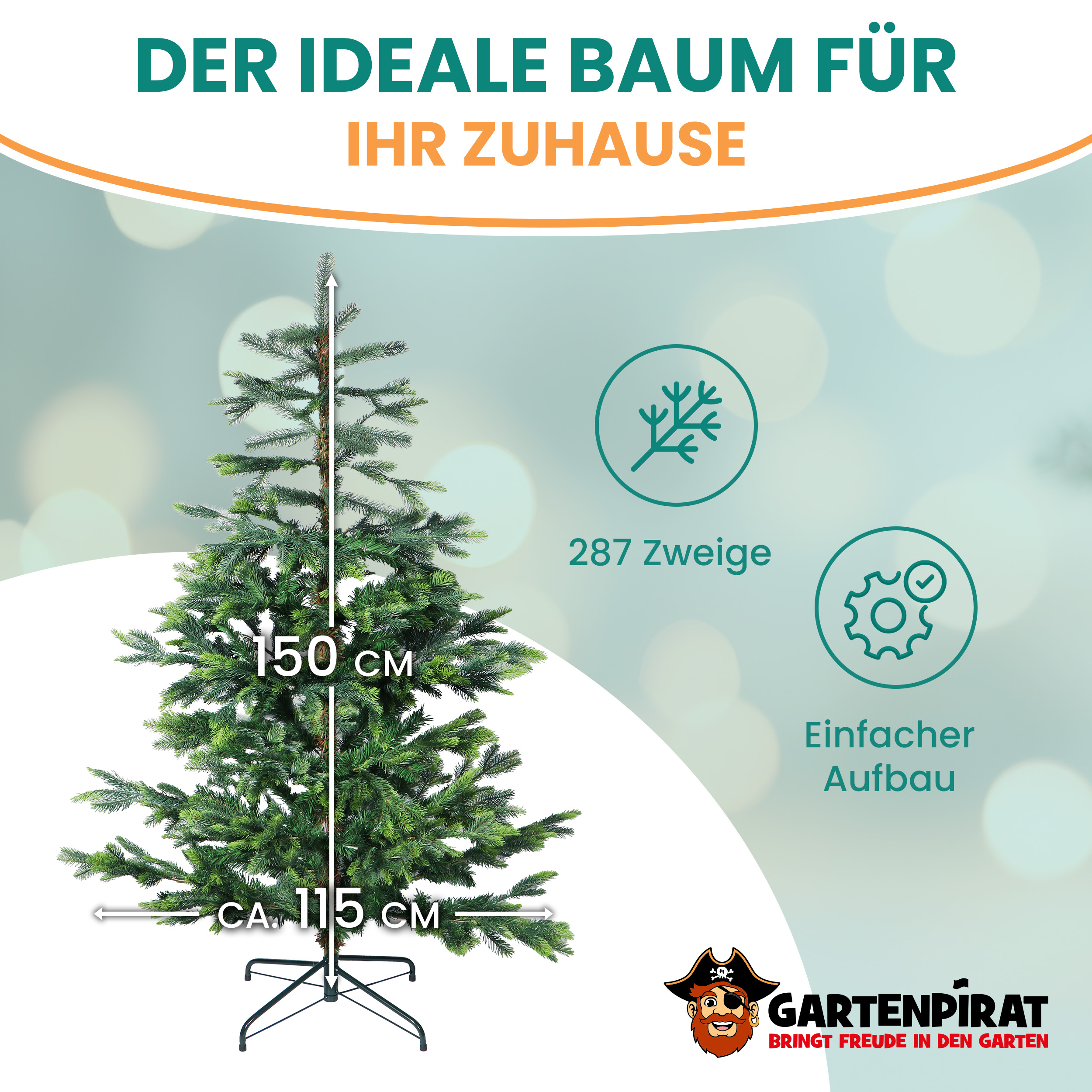 BonTree Fichte künstlicher Weihnachtsbaum ohne LED Christbaum BonTree Fichte künstlicher Weihnachtsbaum ohne LED Christbaum