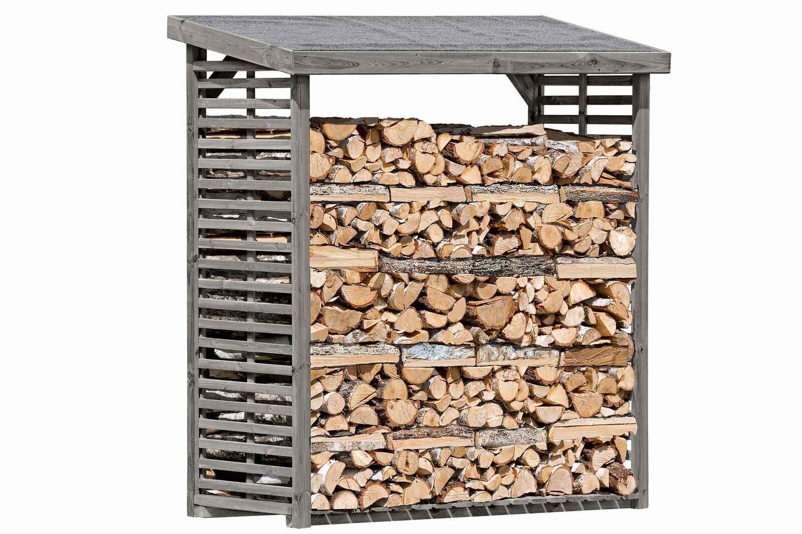 11bs1x66MBUHBZd Kaminholzregal grau für 2,3 m³ Holz KDI Holzunterstand Brennholzregal Unterstand für Kaminholz