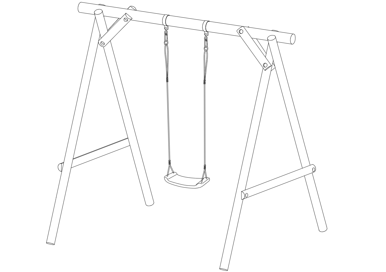 Schaukelgestell Einzelschaukel Schaukelgerüst für Kinder Holz KDI Classic