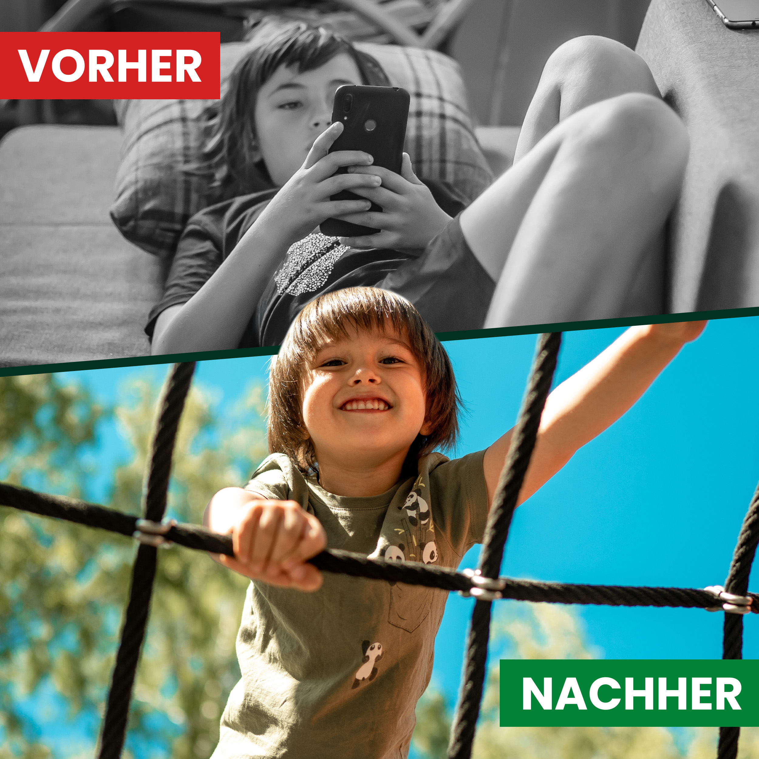 Klettergerüst Black Jack mit Kletterwand Kletternetz und Strickleiter