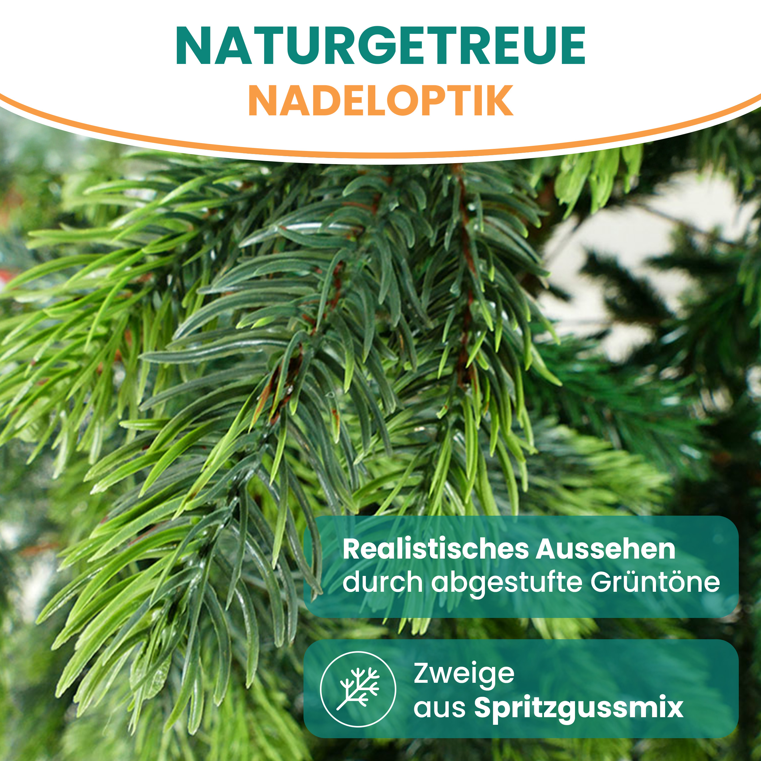 BonTree Tanne künstlicher Weihnachtsbaum mit LED Christbaum