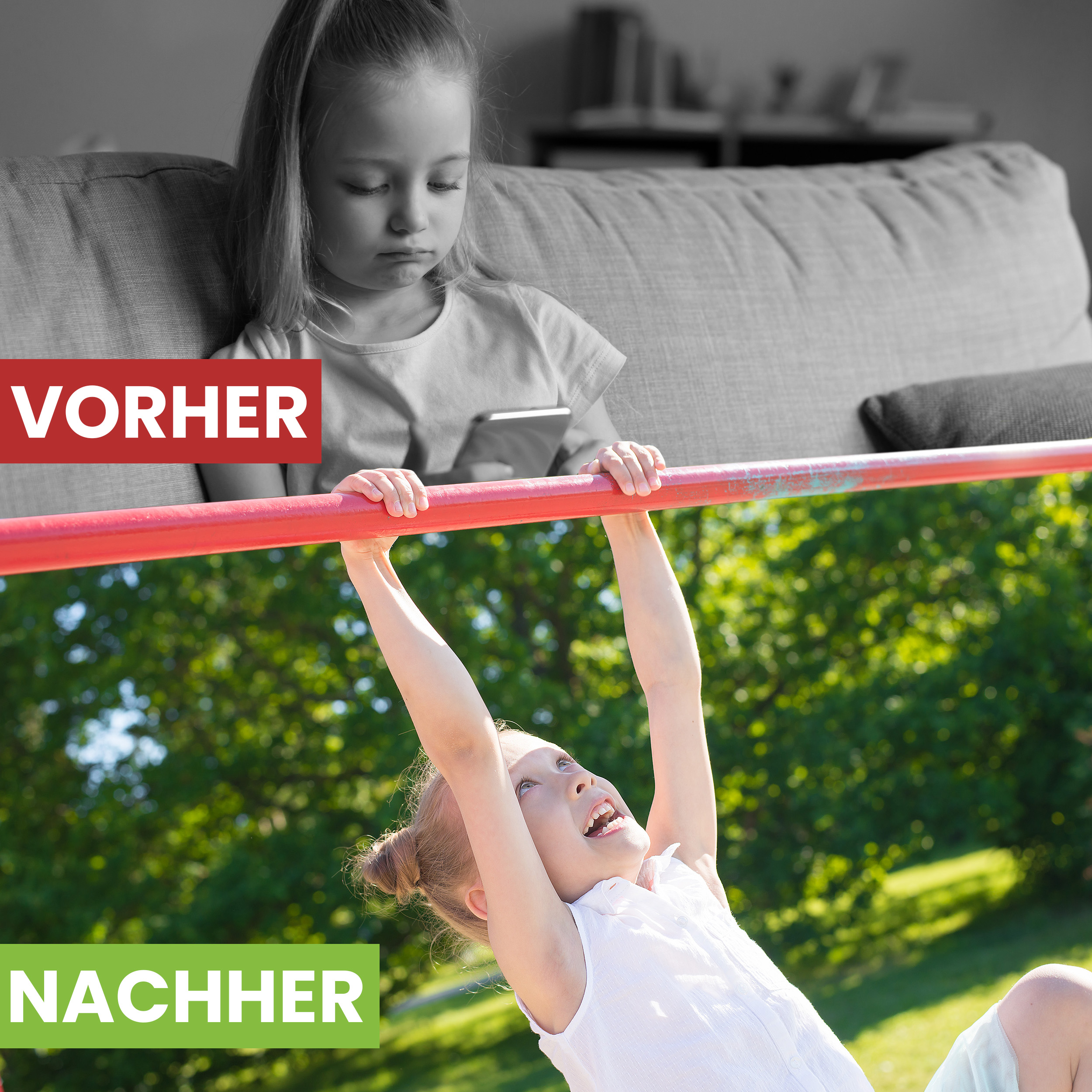 4kobLZqZDVBbqJ Turnreck aus Kantholz Kiefer imprägniert mit Reckstange rot und H-Anker