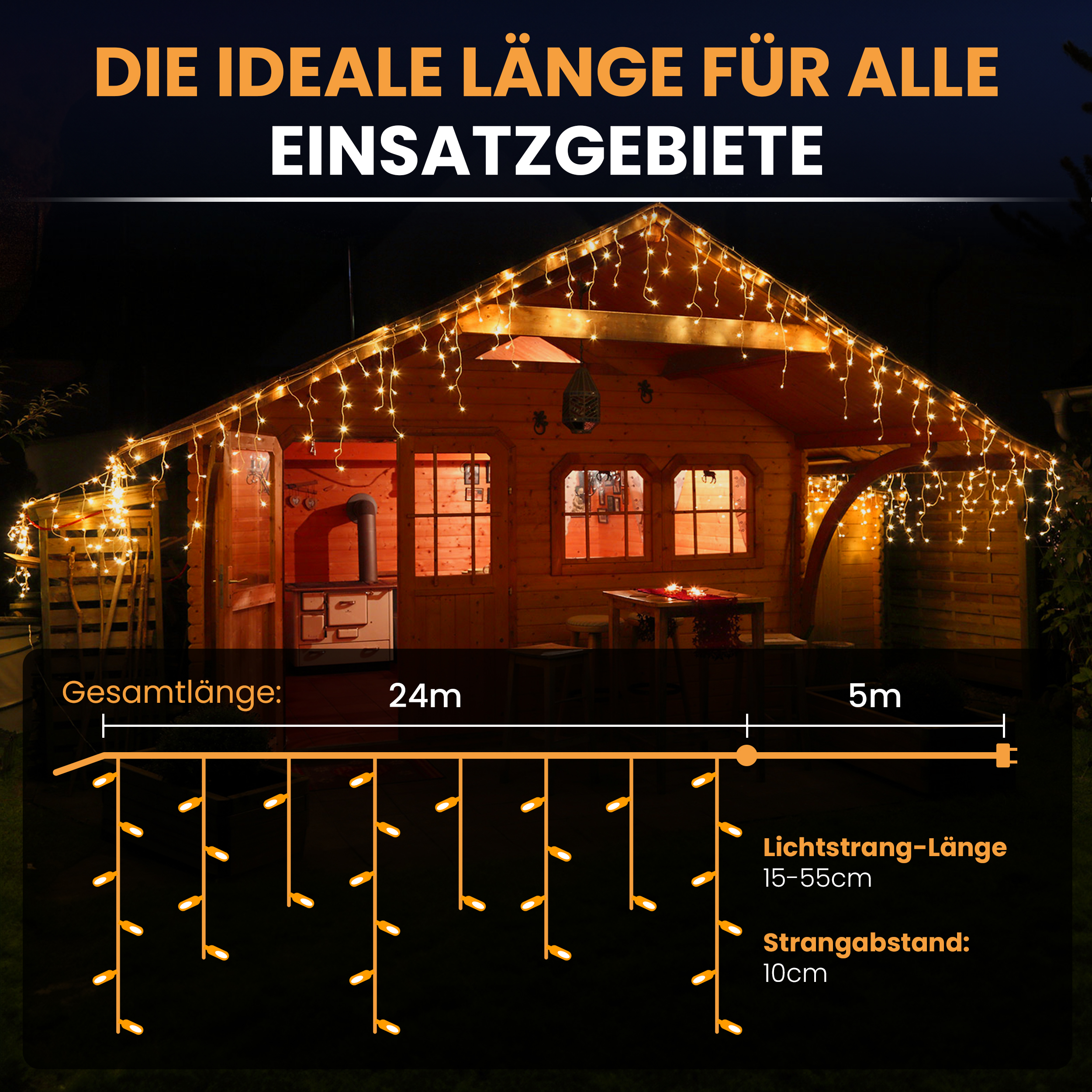 LED-Eisregen-Lichterkette mit Flashing-Effekt Lichterkette LED mit Flashlight