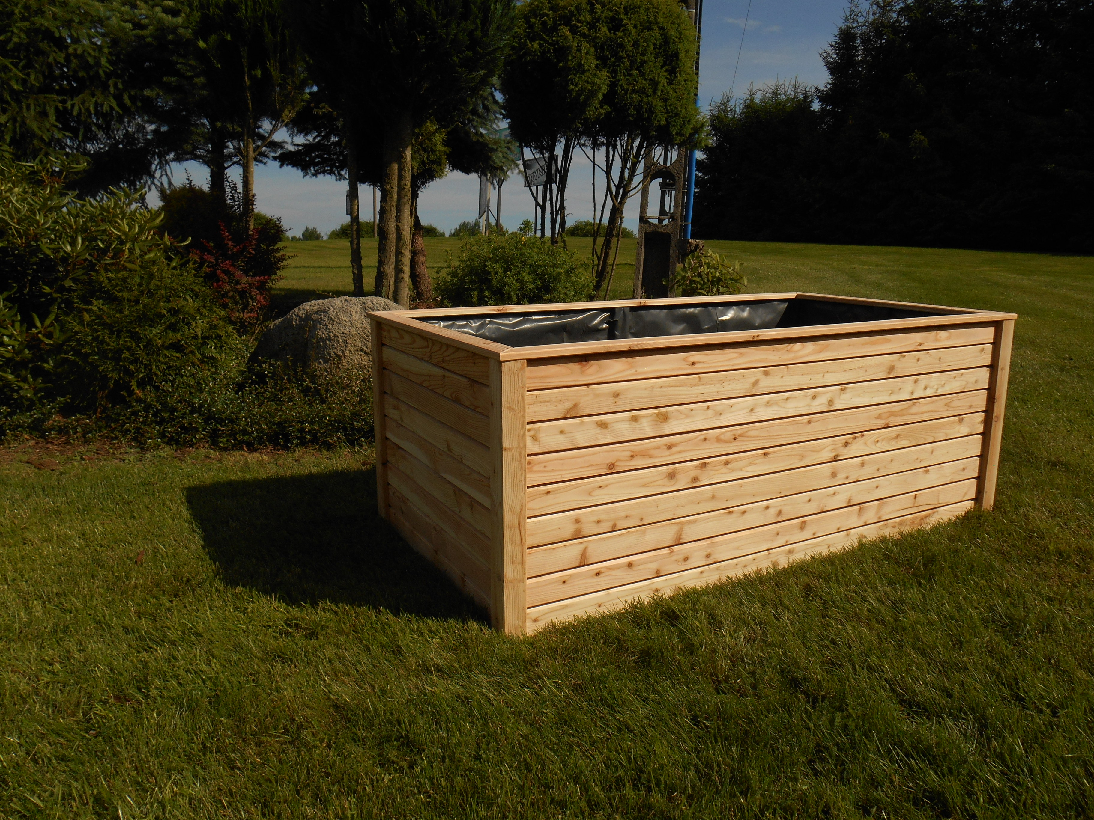 Hochbeet 180x80xH72 cm aus modernen Rhombusleisten Lärche natur Massivholz Pflanzbeet Kräuterbeet Gemüsebeet