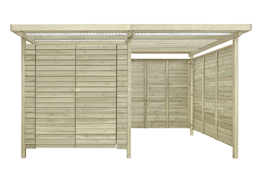 Gerätehaus Cargo Duo mit Box Kiefer KDI 408 x 254 cm Gerätehaus Cargo Duo mit Box Kiefer KDI 408 x 254 cm
