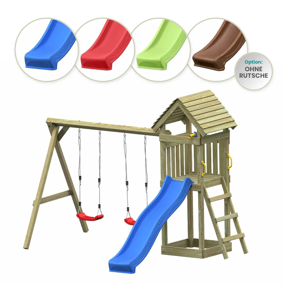 Spielturm Thomas Fun mit Doppelschaukel und Podest