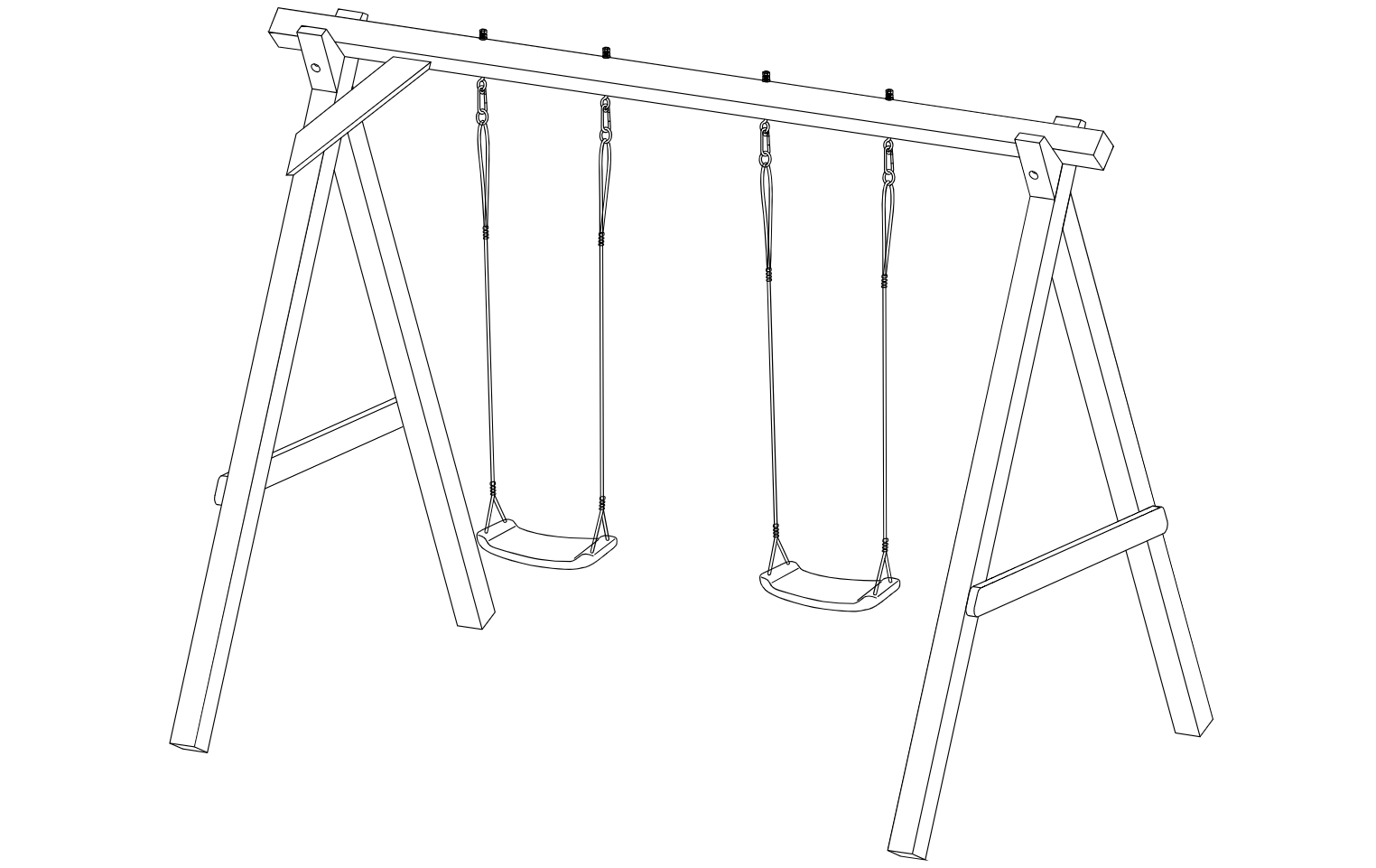 gtzbREueEcHWWH Schaukelgestell aus Lärchenholz Premium 1.2 Doppelschaukel für Kinder Schaukel für Garten