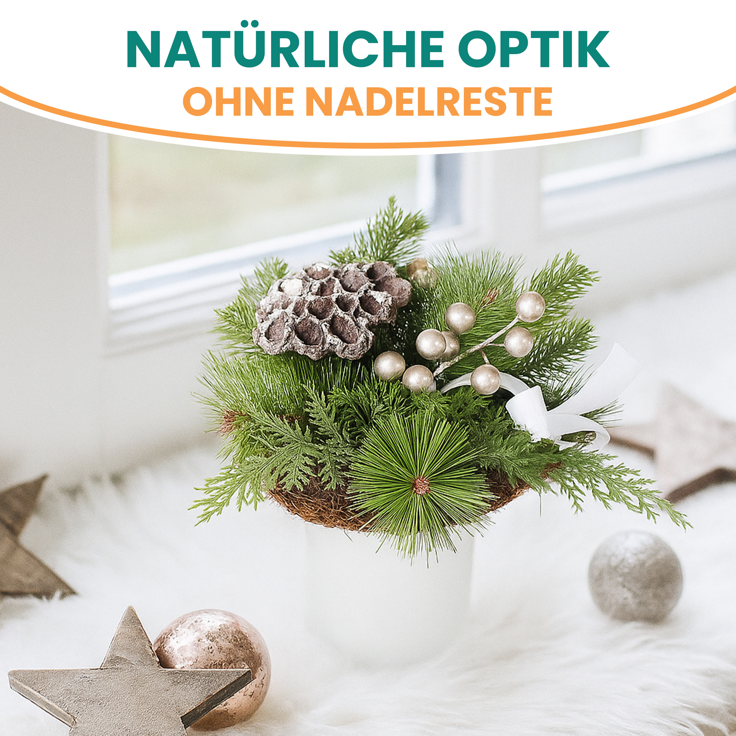 Adventsgesteck im Glas Ø24 cm fertig dekoriert 