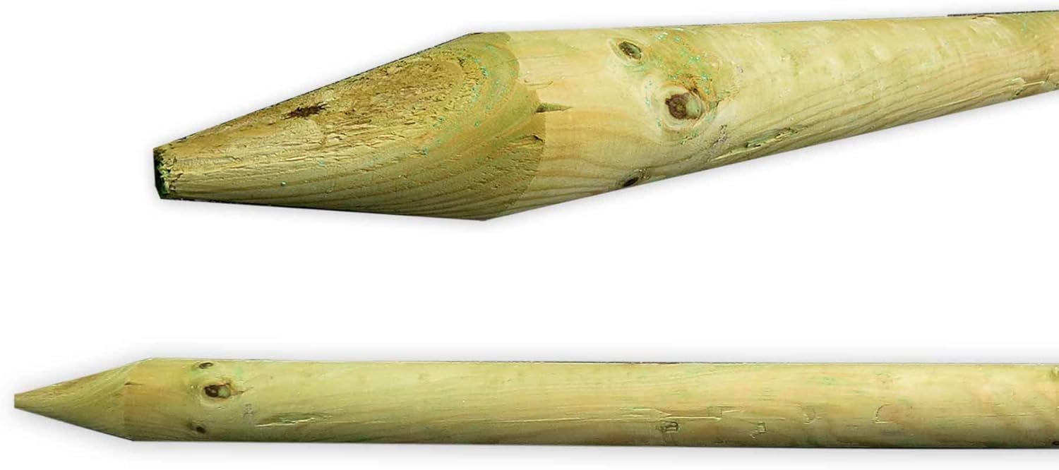 Pfahl Ø 4,6 cm Höhe 150 cm Holzpfahl Kiefer imprägniert Pflanzstab Gartenpfahl Rankhilfe Baumpfahl