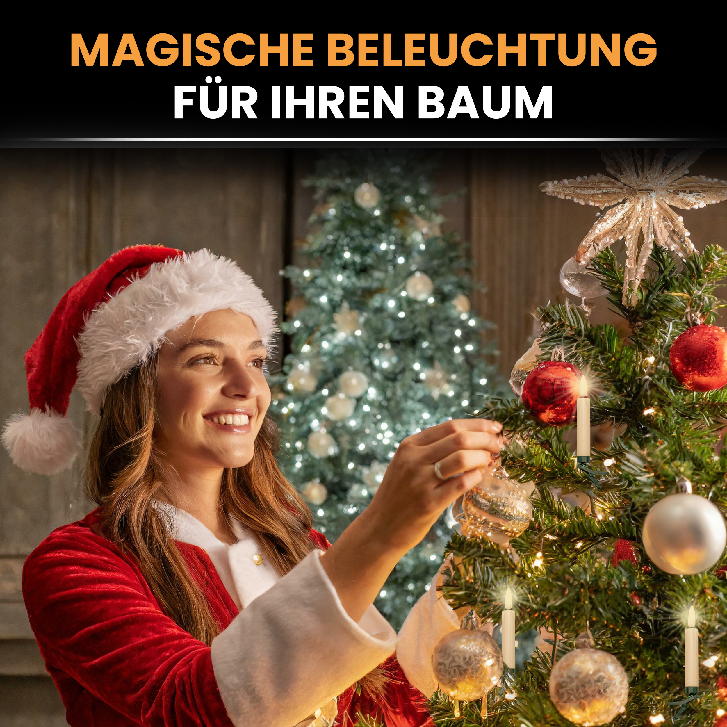 4uMlfUtWYJlVIJ 25er kabellose LED-Kerzen warmweiß Baumkerzen mit Fernbedienung Timer-Funktion Christbaumkerzen
