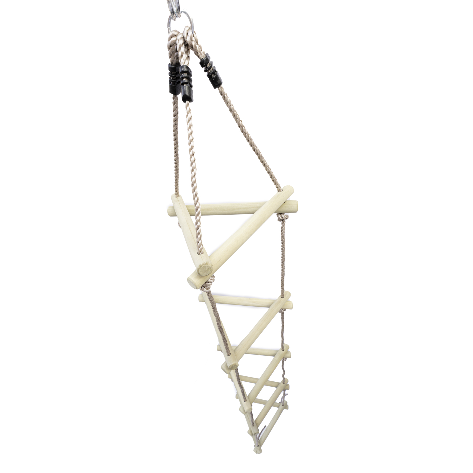 Strickleiter 2 m mit Holzsprossen 5 Ebenen für Kinder Kletterleiter für Spielturm