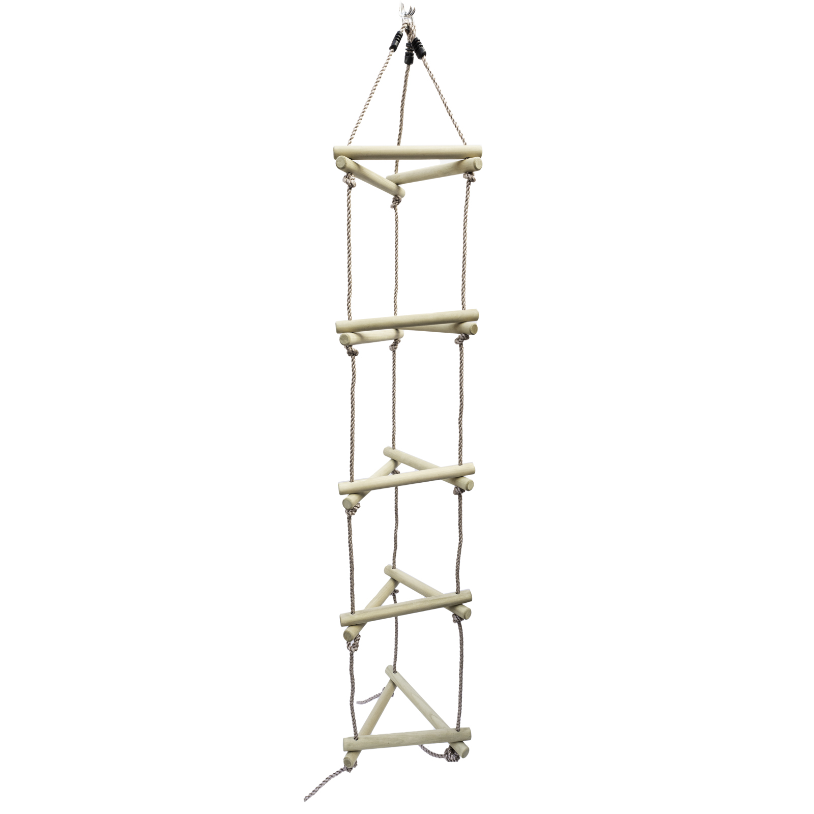 Strickleiter 2 m mit Holzsprossen 5 Ebenen für Kinder Kletterleiter für Spielturm