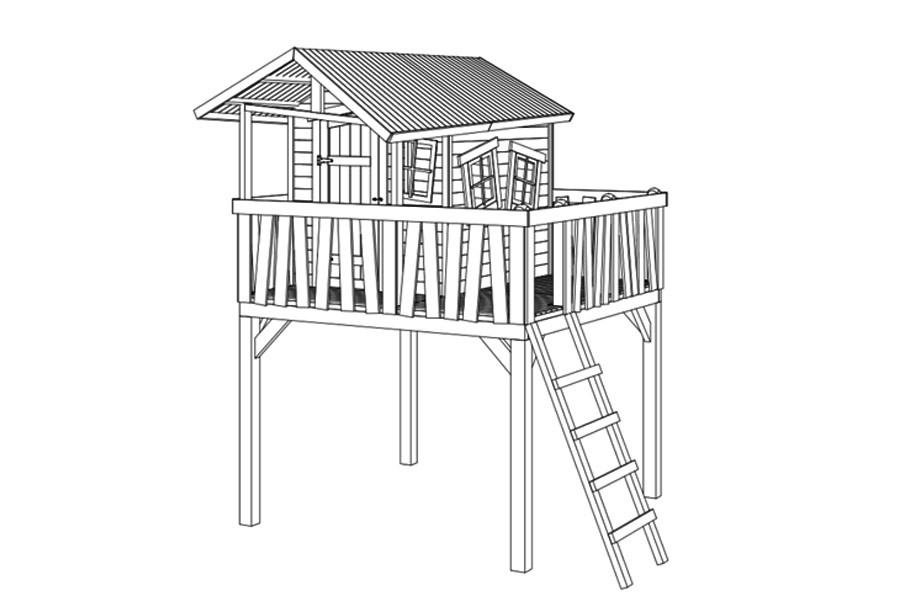 Stelzenhaus Maximilian-Fun optional mit Rutsche Stelzenhaus Maximilian-Fun optional mit Rutsche